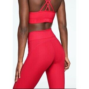 Victoria’s Secret Ultimate Stripe Leggings Sz XS Red High Waist Athletic Pull On
